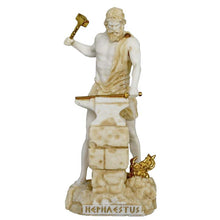 Load image into Gallery viewer, Hephaestus Alabaster aged statue God of Fire Volcanoes Blacksmith - Vulcan
