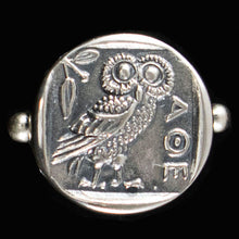 Load image into Gallery viewer, Owl of Wisdom Silver Ring Size Us 6 1/2 - Goddess Athena Symbol
