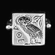 Load image into Gallery viewer, Owl of Wisdom Silver Ring Size Us 8 - Goddess Athena Symbol
