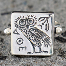 Load image into Gallery viewer, Owl of Wisdom Silver Ring Size Us 8 - Goddess Athena Symbol
