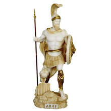 Load image into Gallery viewer, Ares God of war Alabaster aged statue - Greek God of Olympus - Spirit of Battle
