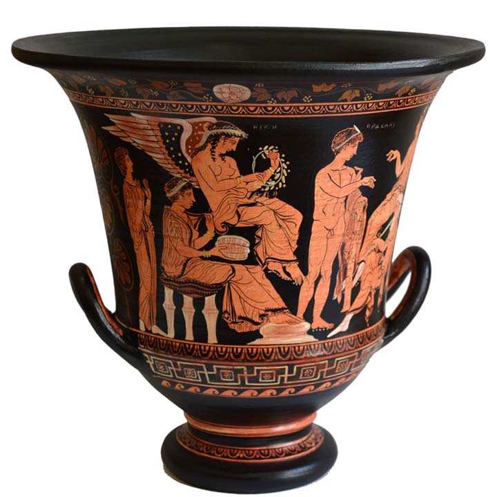 Heracles Goddess Athena Achilles Hector Nike - Red Figure Krater