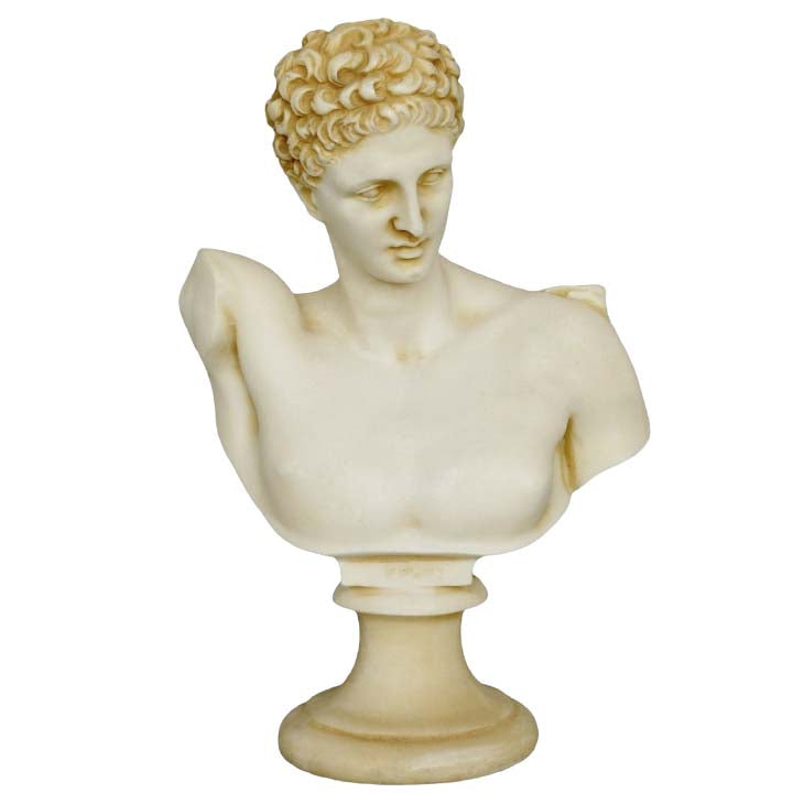 Hermes Alabaster aged Bust - The Messenger of Gods - Mercury God of Luck