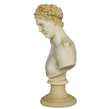 Load image into Gallery viewer, Hermes Alabaster aged Bust - The Messenger of Gods - Mercury God of Luck
