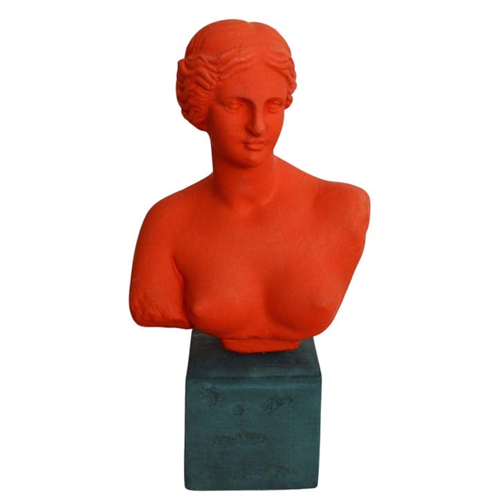 Aphrodite Red bust sculpture - Goddess of Love Beauty Fertility - Venus