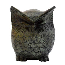 Load image into Gallery viewer, Bronze chunky owl small statue sculpture - Goddess Athena symbol of wisdom
