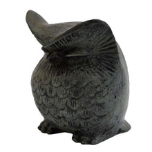 Load image into Gallery viewer, Bronze chunky owl small statue sculpture - Goddess Athena symbol of wisdom
