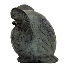 Load image into Gallery viewer, Bronze chunky owl small statue sculpture - Goddess Athena symbol of wisdom
