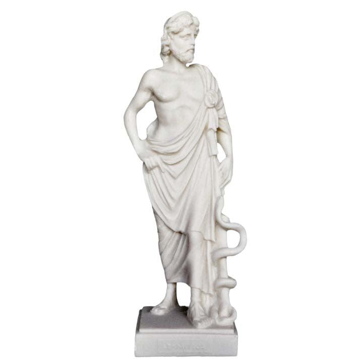 Asclepius God of Medicine and Healing Alabaster statue - Greek Mythology