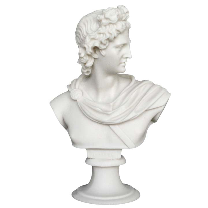 Apollo Alabaster bust - God of Arts Music Poetry Sun and Light - Prophecy