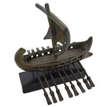 Load image into Gallery viewer, Ancient Bronze Miniature Ship Trireme - Bireme - Penteconter - Athenian Spartan Fleet
