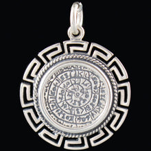 Load image into Gallery viewer, Phaistos Disk Pendant With Meander Design - Sterling Silver - Minoan Period
