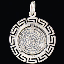 Load image into Gallery viewer, Phaistos Disk Pendant With Meander Design - Sterling Silver - Minoan Period
