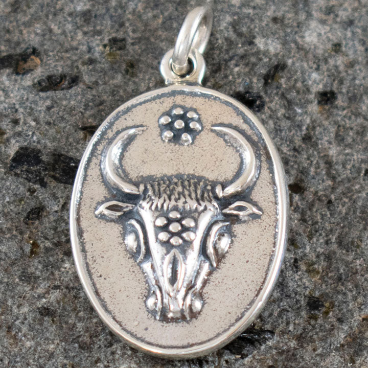 Minoan Bull Sterling Silver Pendant - Knossos Palace