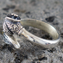 Load image into Gallery viewer, Ram Head Silver Ring Size Between Us 6 to 9 - Symbol of power fertility nobility
