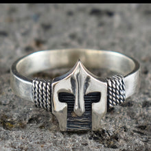 Load image into Gallery viewer, Spartan Helmet Silver Ring Size Us 9 - King Leonidas - Ultimate Greek Warriors
