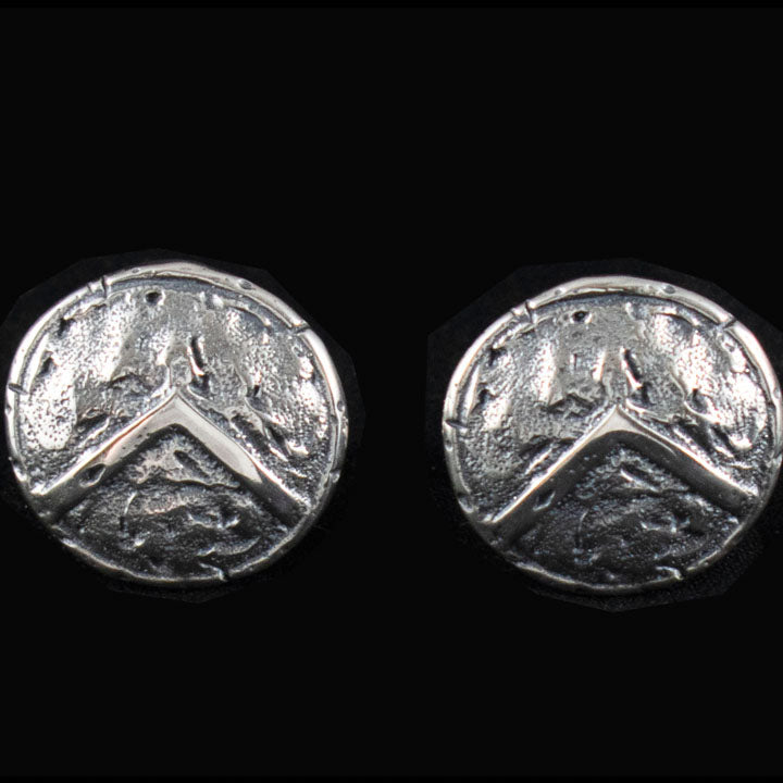 Spartan Shield Silver Cuff link - King Leonidas - Ultimate Warriors - Thermopylae