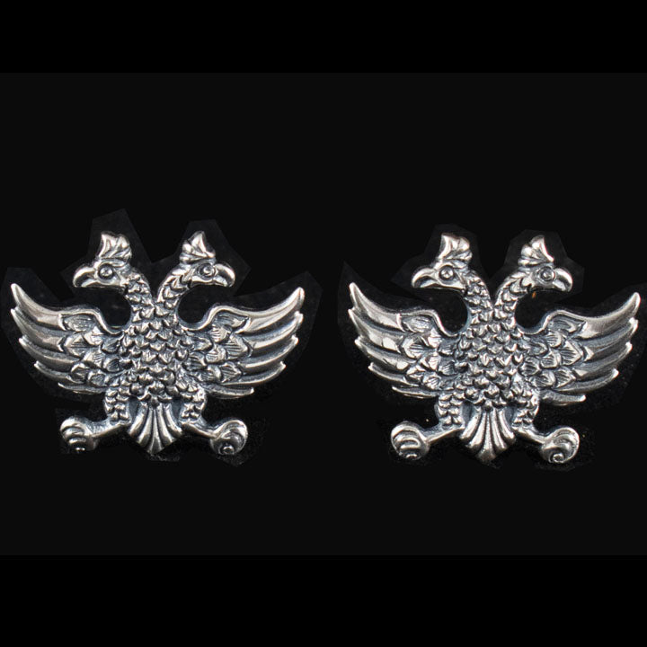 Double Headed Eagle Cufflinks - Sterling Silver Byzantine Empire symbol