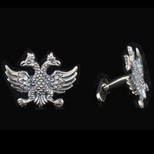 Load image into Gallery viewer, Double Headed Eagle Cufflinks - Sterling Silver Byzantine Empire symbol
