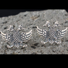 Load image into Gallery viewer, Double Headed Eagle Cufflinks - Sterling Silver Byzantine Empire symbol
