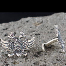 Load image into Gallery viewer, Double Headed Eagle Cufflinks - Sterling Silver Byzantine Empire symbol
