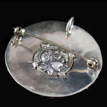 Load image into Gallery viewer, Owl of Wisdom &amp; Goddess Athena Silver Brooch Pendant - Athens Tetradrachm
