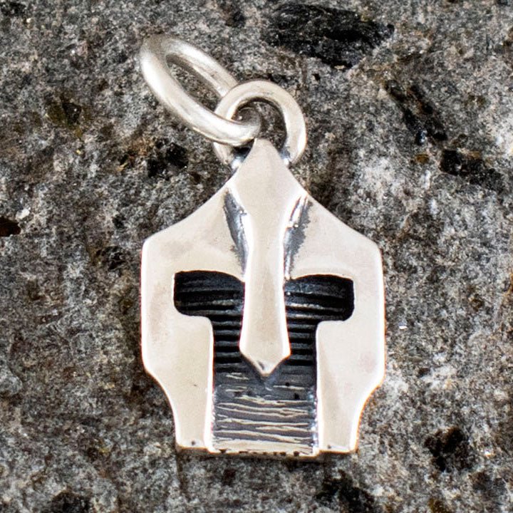 Spartan Helmet Silver Mini Pendant - King Leonidas - Warriors - Thermopylae