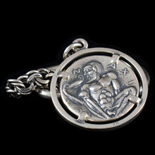 Load image into Gallery viewer, Dionysus Bacchus Satyr Silver Keychain - Phallus - Dionysos God of Wine
