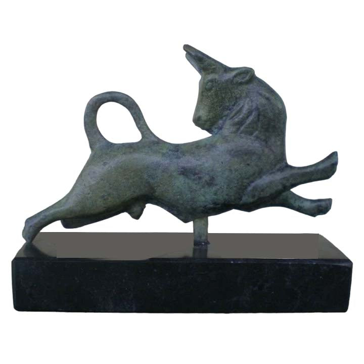 Bull Leaping mini Bronze Item - Minoan Period Fresco - Ancient Greece Crete