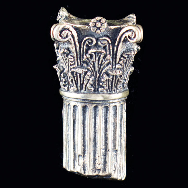 Top part of Corinthian order column Silver Brooch - High Quality Item