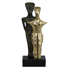 Load image into Gallery viewer, Bronze Cycladic twin idol - Abstract Modern Art - Simplicity - Aegean culture
