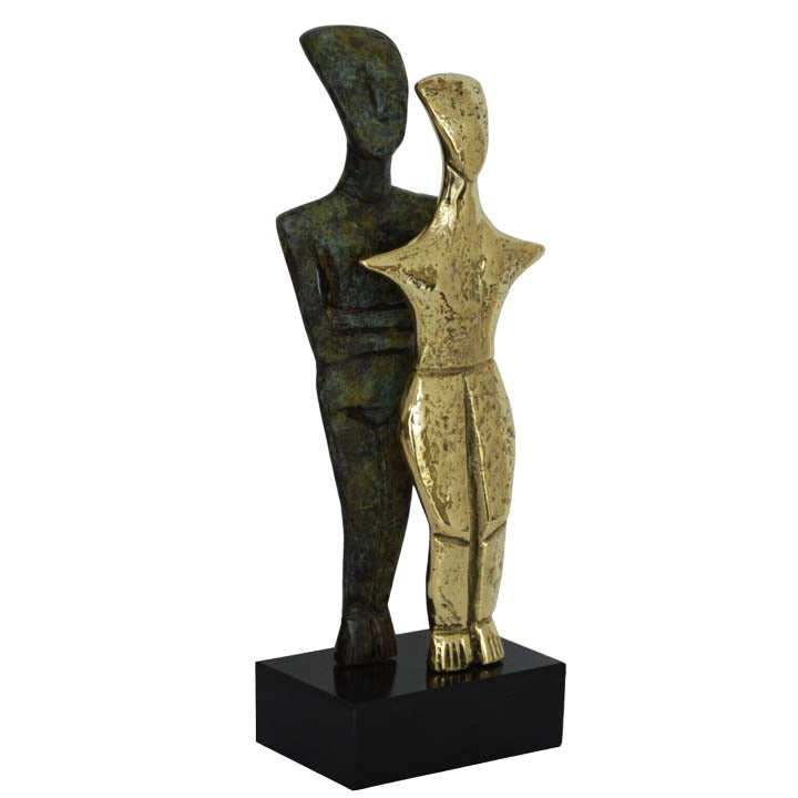 Bronze Cycladic twin idol - Abstract Modern Art - Simplicity - Aegean culture