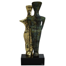 Load image into Gallery viewer, Bronze Cycladic twin idol - Abstract Modern Art - Simplicity - Aegean culture
