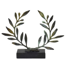 Load image into Gallery viewer, Bronze Olive Wreath on Marble Base - Ancient Greek Olympic Games Prize - Kotinos
