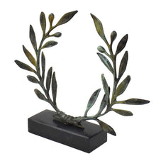 Load image into Gallery viewer, Bronze Olive Wreath on Marble Base - Ancient Greek Olympic Games Prize - Kotinos
