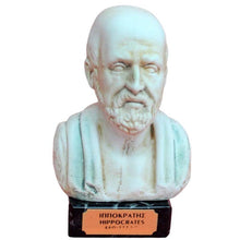 Load image into Gallery viewer, Hippocrates small head bust on marble base - Western medicine - Hippocratic Oath
