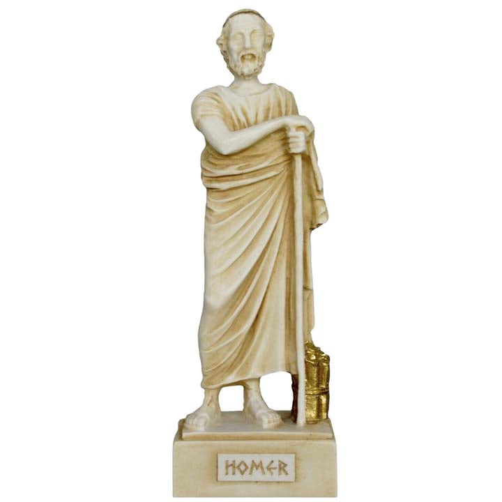 Homer Alabaster aged small statue - Epic Poet - Iliad - Odyssey - Omir ...