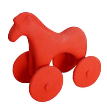 Load image into Gallery viewer, Horse with wheels Red figurine - Casting stone - Symbol of wealth and status
