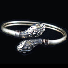 Load image into Gallery viewer, Minoan Snakes Silver Bracelet - Ancient Crete Greece
