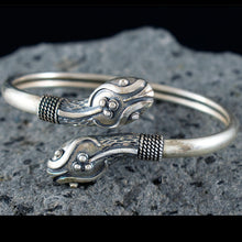 Load image into Gallery viewer, Minoan Snakes Silver Bracelet - Ancient Crete Greece
