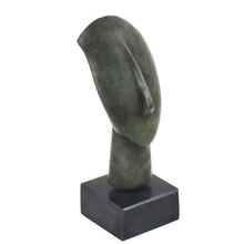 Load image into Gallery viewer, Cycladic Bronze Mini Head Idol on marble base - Ancient Art Abstract Simplicity
