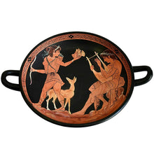 Load image into Gallery viewer, Artemis Goddess of Hunt and Apollo God of Music Red Figured small Kylix - Diana
