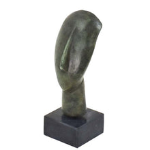 Load image into Gallery viewer, Cycladic Bronze Mini Head Idol on marble base - Ancient Art Abstract Simplicity
