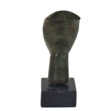 Load image into Gallery viewer, Cycladic Bronze Mini Head Idol on marble base - Ancient Art Abstract Simplicity
