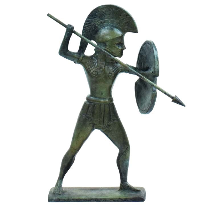 King Achilles Bronze Figurine - Ancient Greek Warrior - Homer iliad - Trojan War