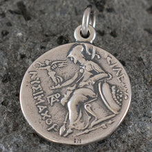 Load image into Gallery viewer, Alexander The Great Silver Coin Large Pendant - Macedonia Vergina King Lysimachos
