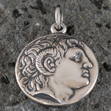 Load image into Gallery viewer, Alexander The Great Silver Coin Large Pendant - Macedonia Vergina King Lysimachos
