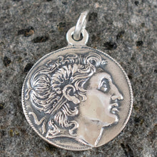 Load image into Gallery viewer, Alexander The Great Silver Coin Pendant - Macedonia King Lysimachos
