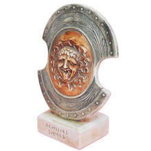 Load image into Gallery viewer, King Achilles miniature shield in casting stone material with medusa head
