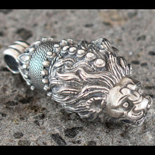 Load image into Gallery viewer, Lion Head Sterling Silver X-Large Pendant - Strength Symbol
